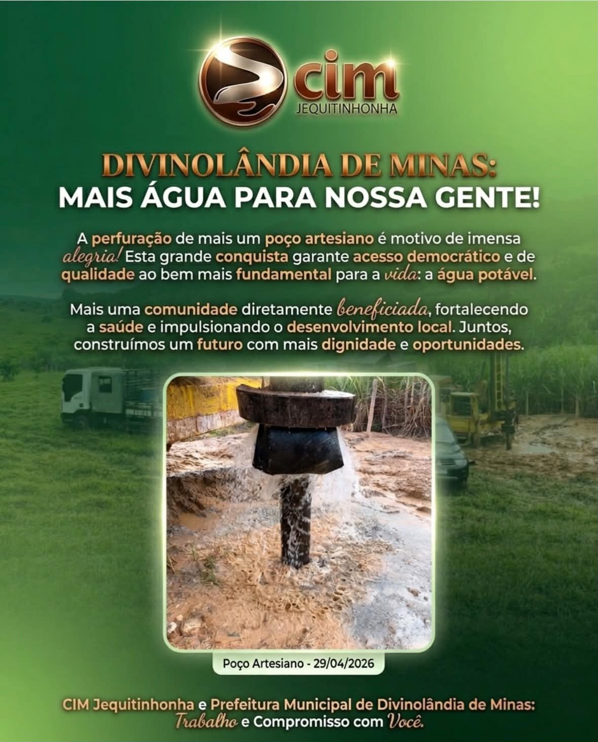 Mais água para a nossa gente!